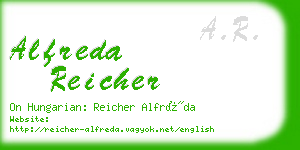 alfreda reicher business card